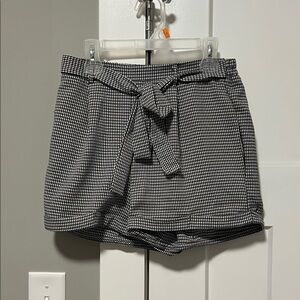 Sienna Sky High Waist Black and White Checkered Shorts